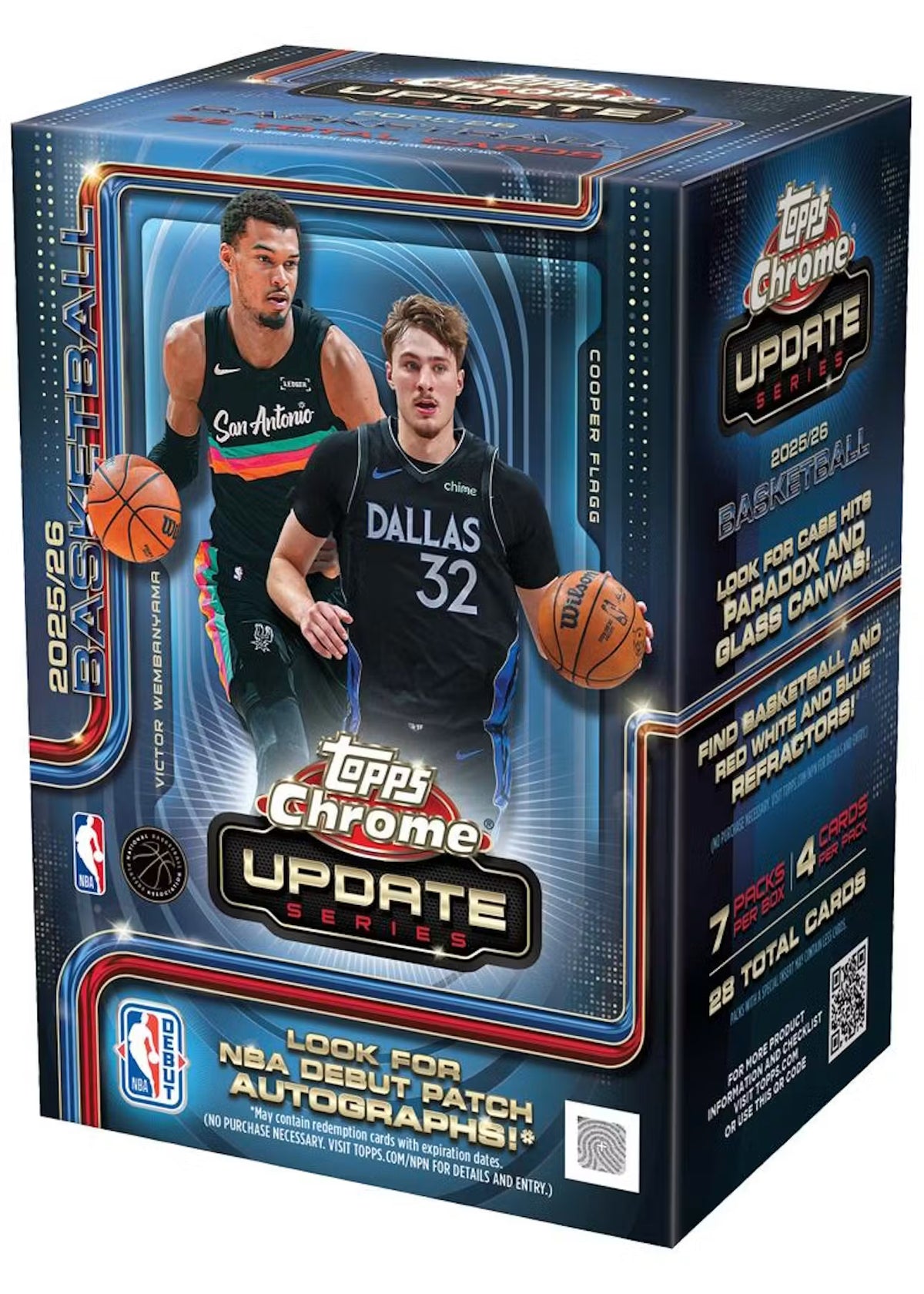 2025/26 Topps Chrome Update Series Basketball Blaster Box